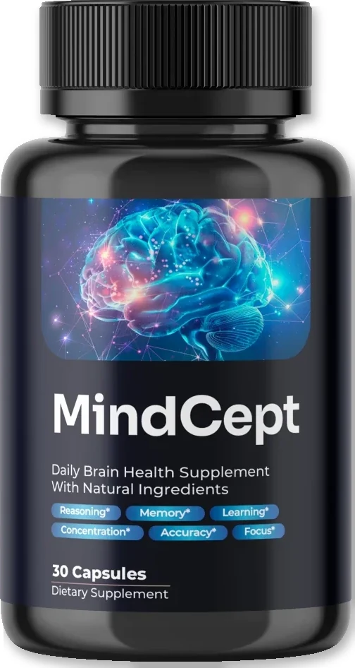 Mindcept nootropic capsules bottle, front label view